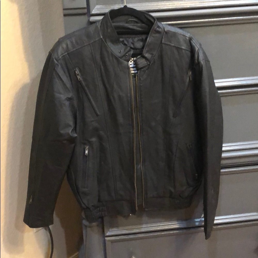 Leather biker jacket